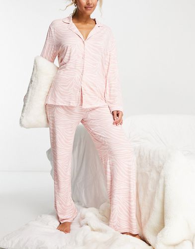 Pyjama doux à zébrures - New Look - Modalova