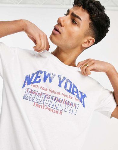 T-shirt à imprimé New York universitaire - New Look - Modalova