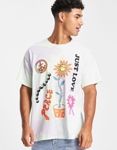 T-shirt effet tie-dye à imprimé Love - New Look - Modalova