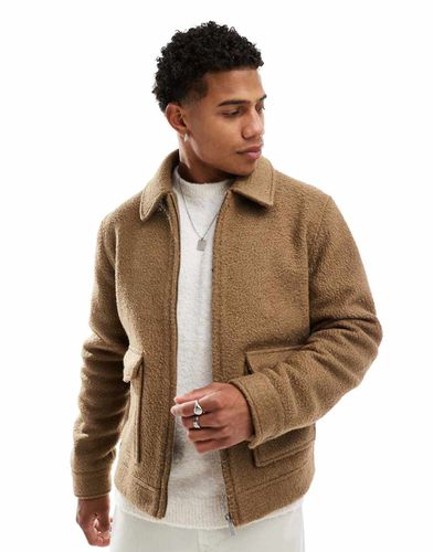 Veste en bouclé - Camel - New Look - Modalova