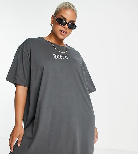 Queen - Robe t-shirt oversize - anthracite - Night Addict Plus - Modalova