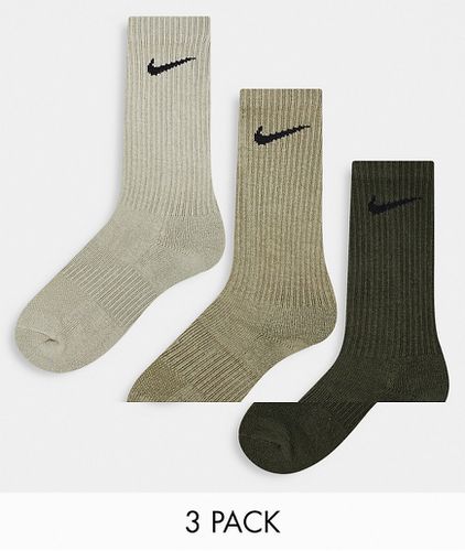 Cush - Lot de 3 paires de chaussettes unisexes - Tons naturels - Nike Training - Modalova