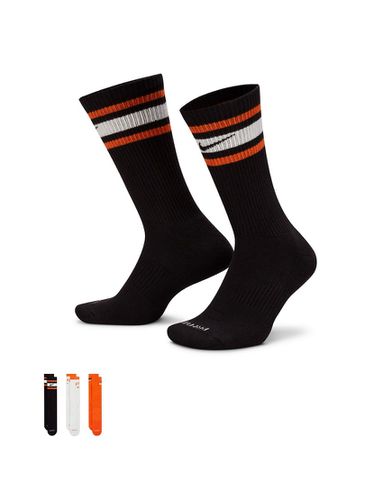 Lot de 3 paires de chaussettes unisexes matelassées - Noir, blanc et orange - Nike Training - Modalova