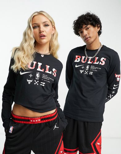 NBA Chicago Bulls - T-shirt unisexe à manches longues et imprimé graphique au dos - Noir - Nike Basketball - Modalova