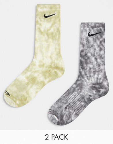 NIKE CHAUSSETTES X2 ANKLE TIE DYE EVERYDAY VIOLET/MULTICOLORE