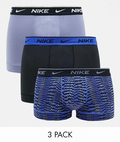 Lot de 3 boxers - Bleu/marine à imprimé logo sur l'ensemble - Nike - Modalova