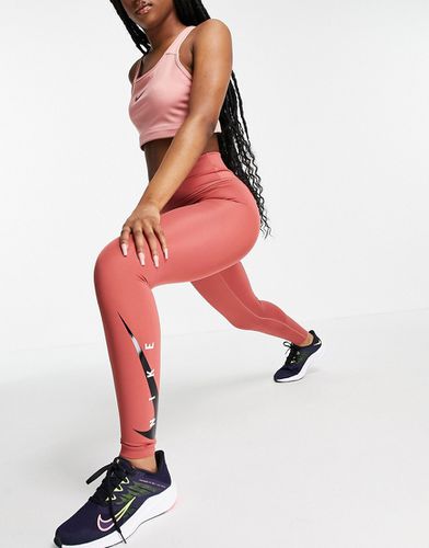 Legging 7/8ème avec logo virgule - Rouille - Nike Running - Modalova