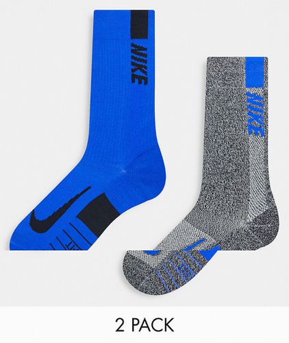 Multiplier - Lot de 2 paires de chaussettes - et bleu - Nike Running - Modalova