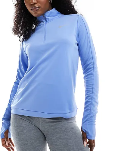 Pacer - Top manches longues en tissu Dri-FIT à demi-fermeture éclair - Bleu clair - Nike Running - Modalova