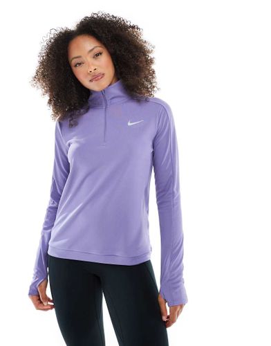 Pacer - Top manches longues en tissu Dri-FIT  demi-fermeture clair - Lilas - Nike Running - Modalova