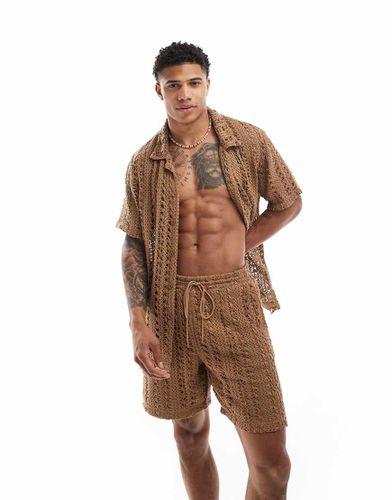 Chemise d'ensemble de plage en maille - Marron - South Beach - Modalova