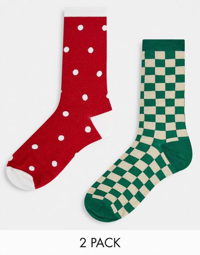 Coffret cadeau de Noël avec 2 paires de chaussettes - Selected - Modalova