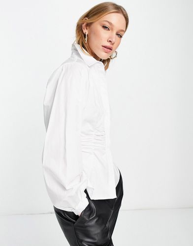 Chemise en coton à taille froncée - - WHITE - Selected - Modalova
