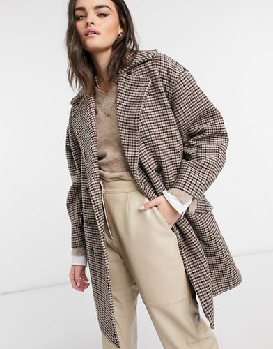 Manteau oversize en laine à carreaux - Selected - Modalova