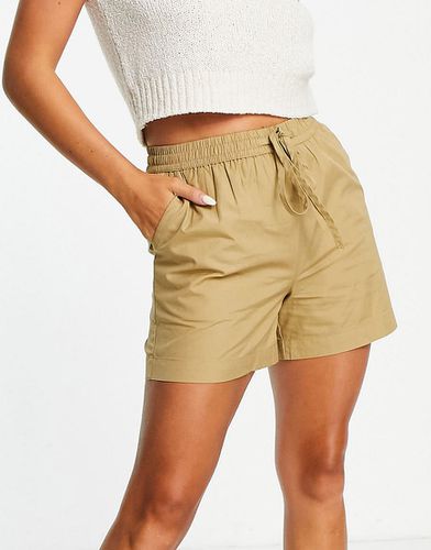 Short casual en coton avec cordon de serrage à la taille - Camel - TAN - Selected - Modalova