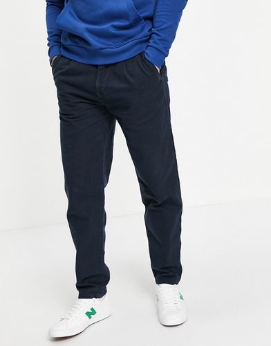 Selected Homme - Pantalon habillé slim fuselé avec taille élastique - Bleu  marine