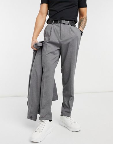 Pantalon de costume coupe courte fuselée en jersey - Selected Homme - Modalova
