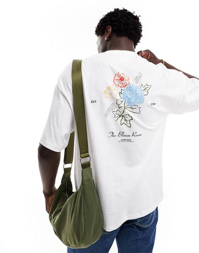 T-shirt oversize avec imprimé fleurs artistique au dos - Selected Homme - Modalova