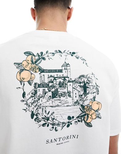 T-shirt oversize avec imprimé Oranges Santorini au dos - Selected Homme - Modalova