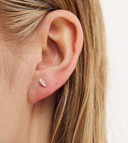 Seol + Gold - Boucles d'oreilles avec zircon cubique et perle en argent massif - Seol Gold - Modalova