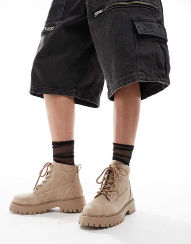Exton - Bottines  lacets en nubuck - Taupe - Seqwl - Modalova