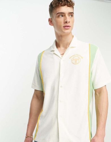 Tano - Chemise rayée avec col à revers - Vert/crème - Sergio Tacchini - Modalova