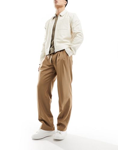 Pantalon de costume oversize avec ceinture - Marron - Sixth June - Modalova