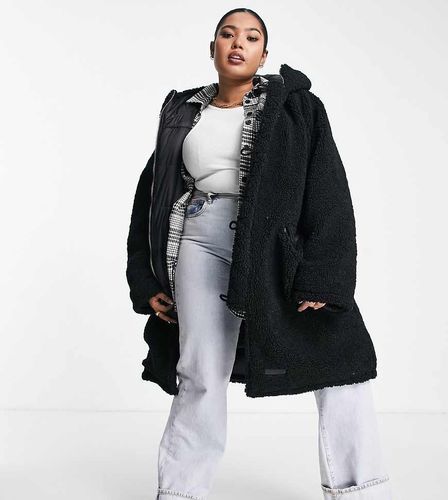 Doudoune oversize longue réversible avec doublure en sherpa - Sixth June Plus - Modalova