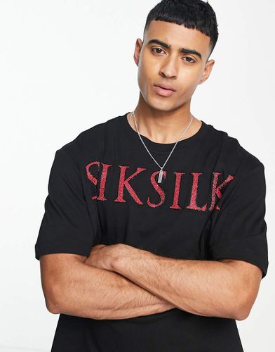 T-shirt oversize avec logo orné de strass - /rouge - Siksilk - Modalova