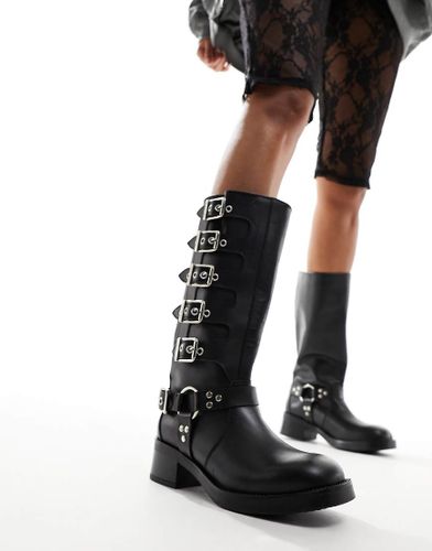 Battle - Bottes en cuir style motard avec boucles - Steve Madden - Modalova