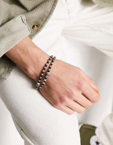 Bracelet de perles - Gris et blanc - Steve Madden - Modalova