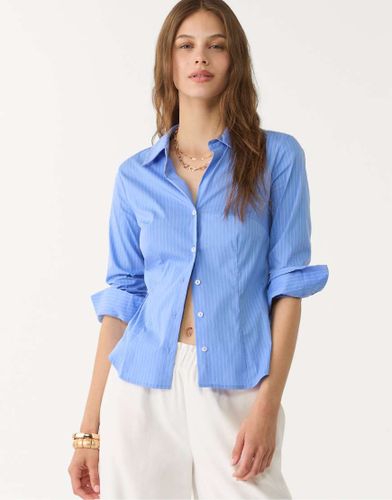Chemise cintre  rayures - ciel - Stradivarius - Modalova