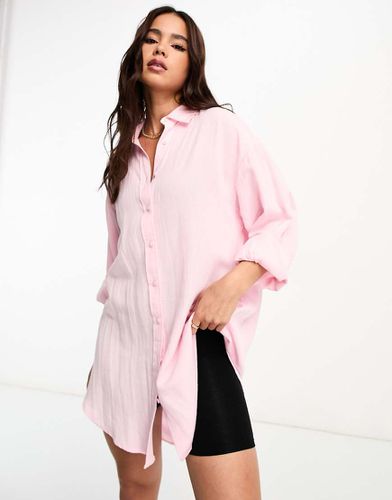 Chemise oversize en lin - Stradivarius - Modalova