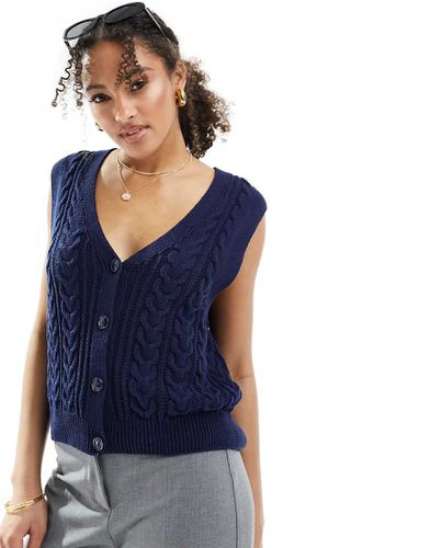 Pull sans manches en maille torsadée - Stradivarius - Modalova