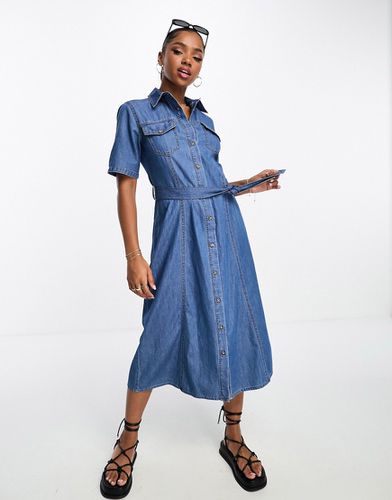 Robe en jean longue - moyen - Stradivarius - Modalova