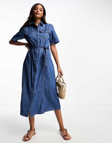 Robe en jean longue - moyen - Stradivarius - Modalova