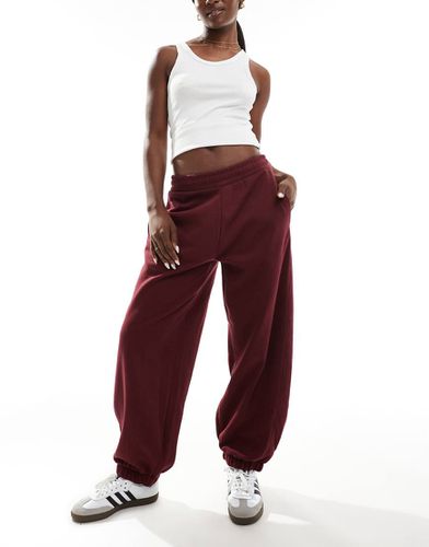 STR - Pantalon de jogging décontracté - Bordeaux - Stradivarius - Modalova