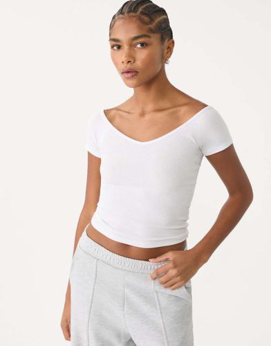 T-shirt ctel  col V - Stradivarius - Modalova