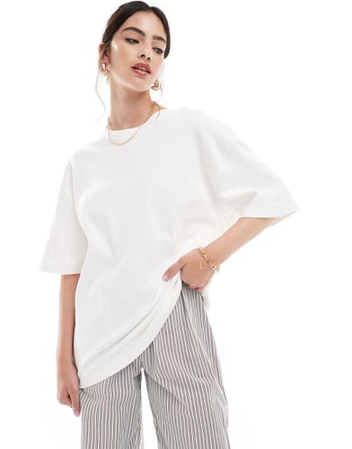 T-shirt oversize en coton épais - Blanc - Stradivarius - Modalova