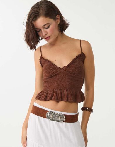 Top ajust  volants - Stradivarius - Modalova