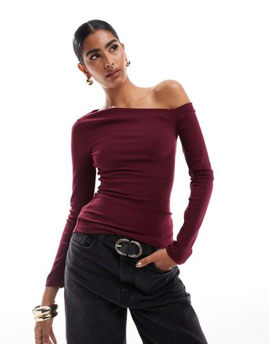 Top asymétrique - Bordeaux - Stradivarius - Modalova