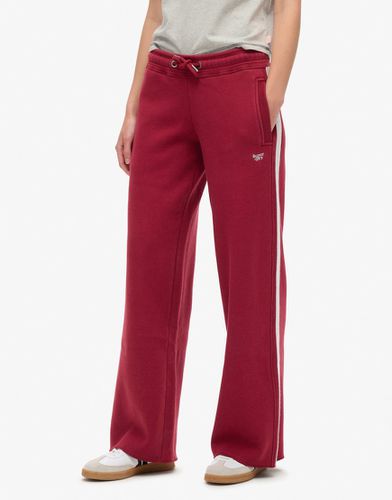 Essential - Pantalon de jogging droit à logo - Bordeaux intense - Superdry - Modalova