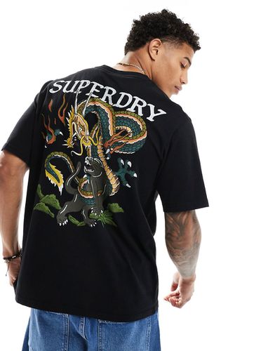 T-shirt ample avec motif tatouage - délavé - Superdry - Modalova