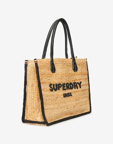 Tote bag de luxe en raphia - Naturel/noir - Superdry - Modalova