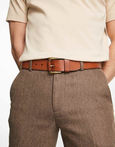 Ceinture en cuir lisse avec logo poney - Fauve - Polo Ralph Lauren - Modalova