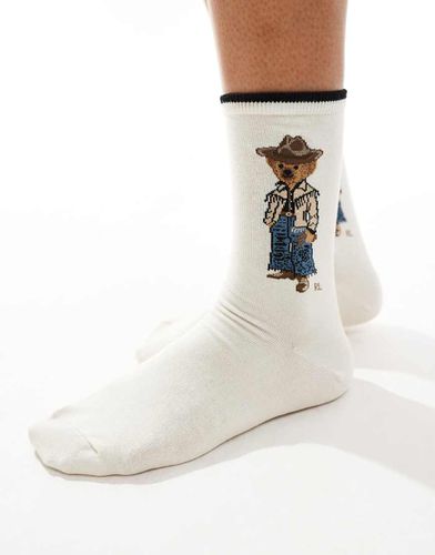 Chaussettes à logo ours style cowboy - Crème - Polo Ralph Lauren - Modalova