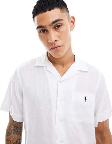 Chemise classique coupe oversize en lin avec logo emblématique et manches courtes - Polo Ralph Lauren - Modalova