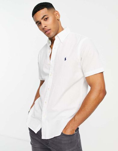 Chemise classique en crépon à manches courtes et logo emblématique - Polo Ralph Lauren - Modalova