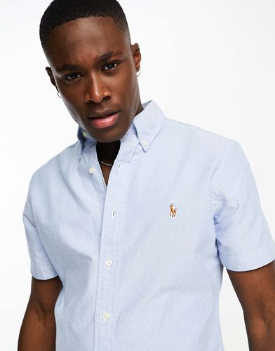 Chemise Oxford coupe ajustée à manches courtes et logo emblématique - clair - Polo Ralph Lauren - Modalova