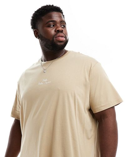 Big & Tall - T-shirt classique oversize avec logo au centre - Camel - Polo Ralph Lauren - Modalova